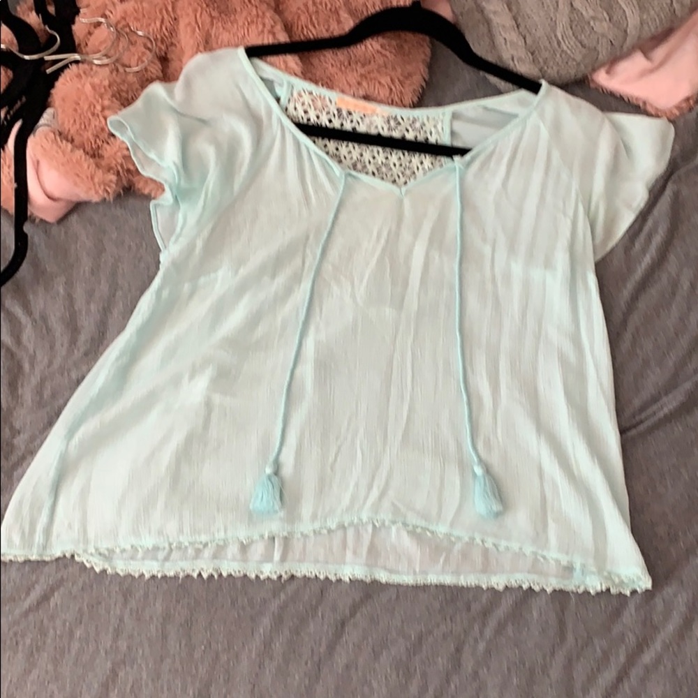 Flowy blue top from bershka